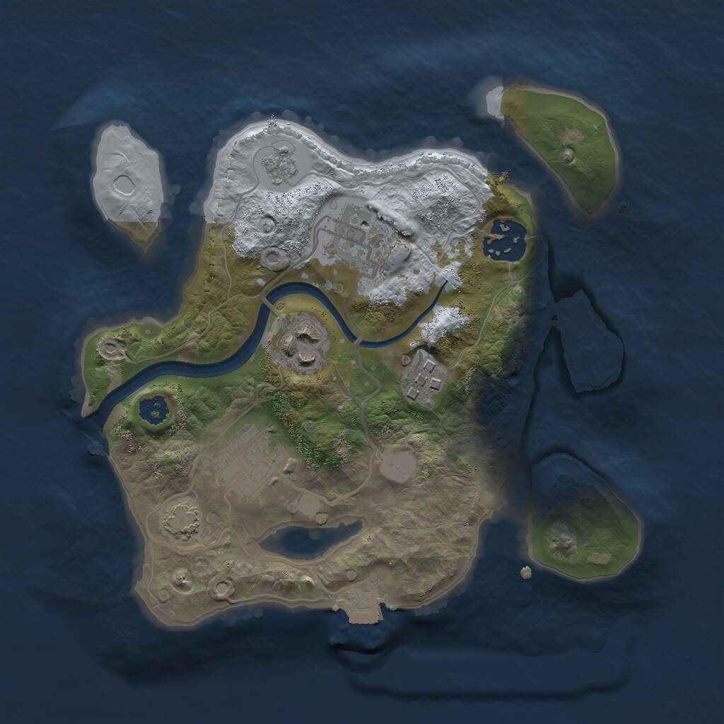 Rust Map: Procedural Map, Size: 2500, Seed: 428125999, 8 Monuments