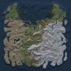 Thumbnail Rust Map: Procedural Map, Size: 6000, Seed: 202416, 17 Monuments