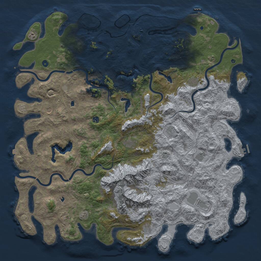Rust Map: Procedural Map, Size: 6000, Seed: 202416, 17 Monuments