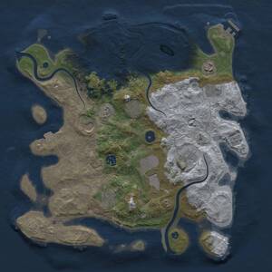 Thumbnail Rust Map: Procedural Map, Size: 3750, Seed: 59832488, 15 Monuments