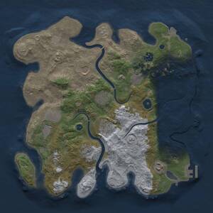 Thumbnail Rust Map: Procedural Map, Size: 3500, Seed: 1376141687, 15 Monuments
