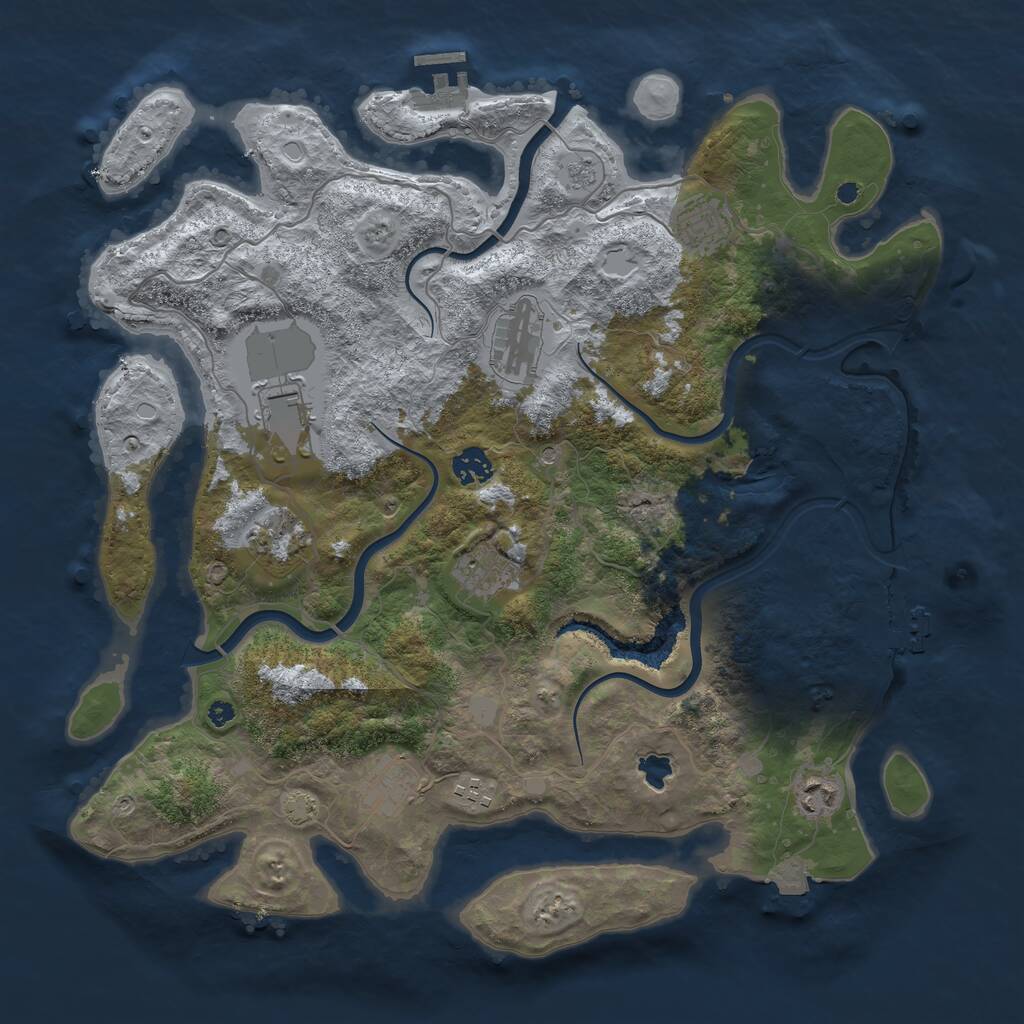 Rust Map: Procedural Map, Size: 4000, Seed: 369687631, 15 Monuments