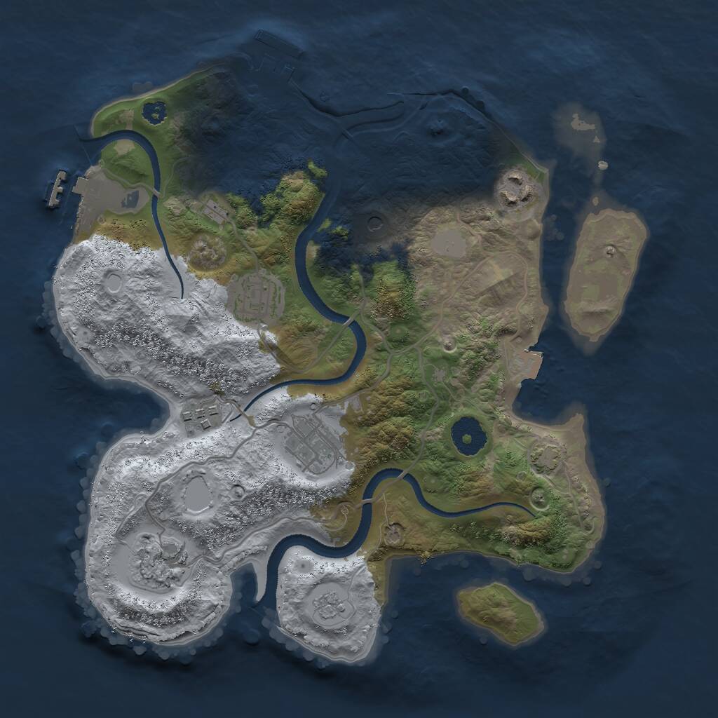 Rust Map: Procedural Map, Size: 3000, Seed: 1830198074, 11 Monuments