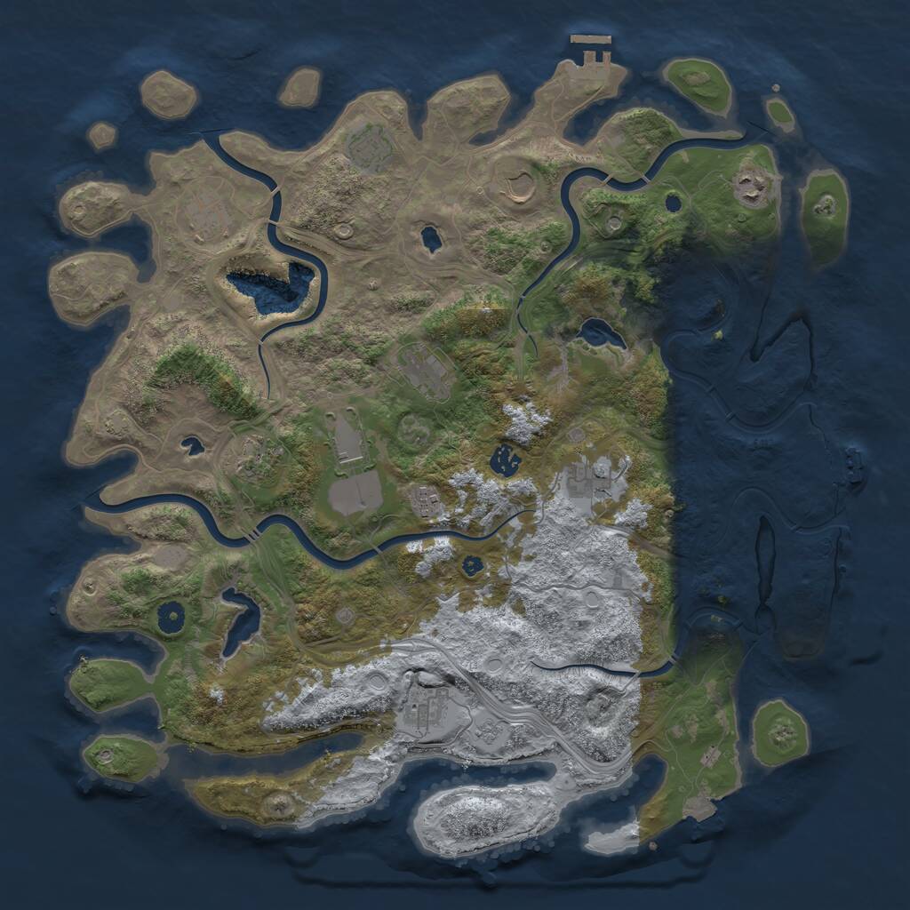 Rust Map: Procedural Map, Size: 4500, Seed: 592307322, 17 Monuments