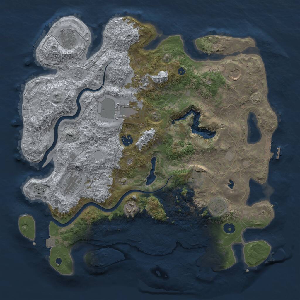 Rust Map: Procedural Map, Size: 4000, Seed: 1081174374, 16 Monuments