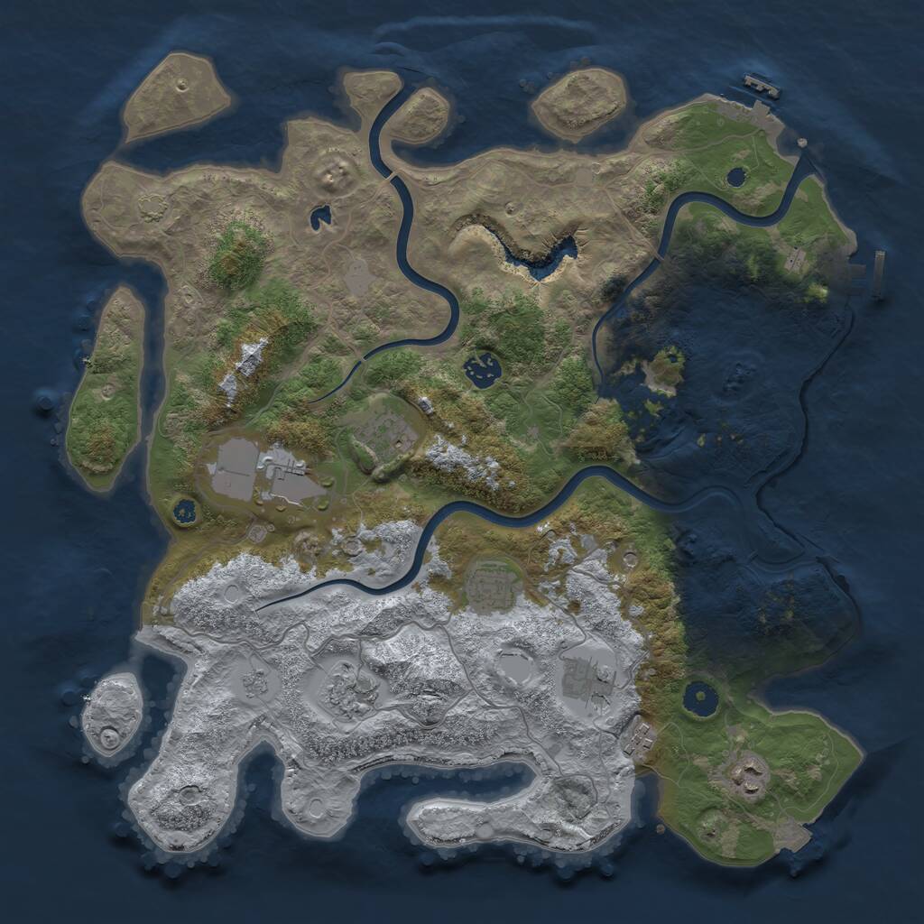 Rust Map: Procedural Map, Size: 4000, Seed: 3041971, 14 Monuments