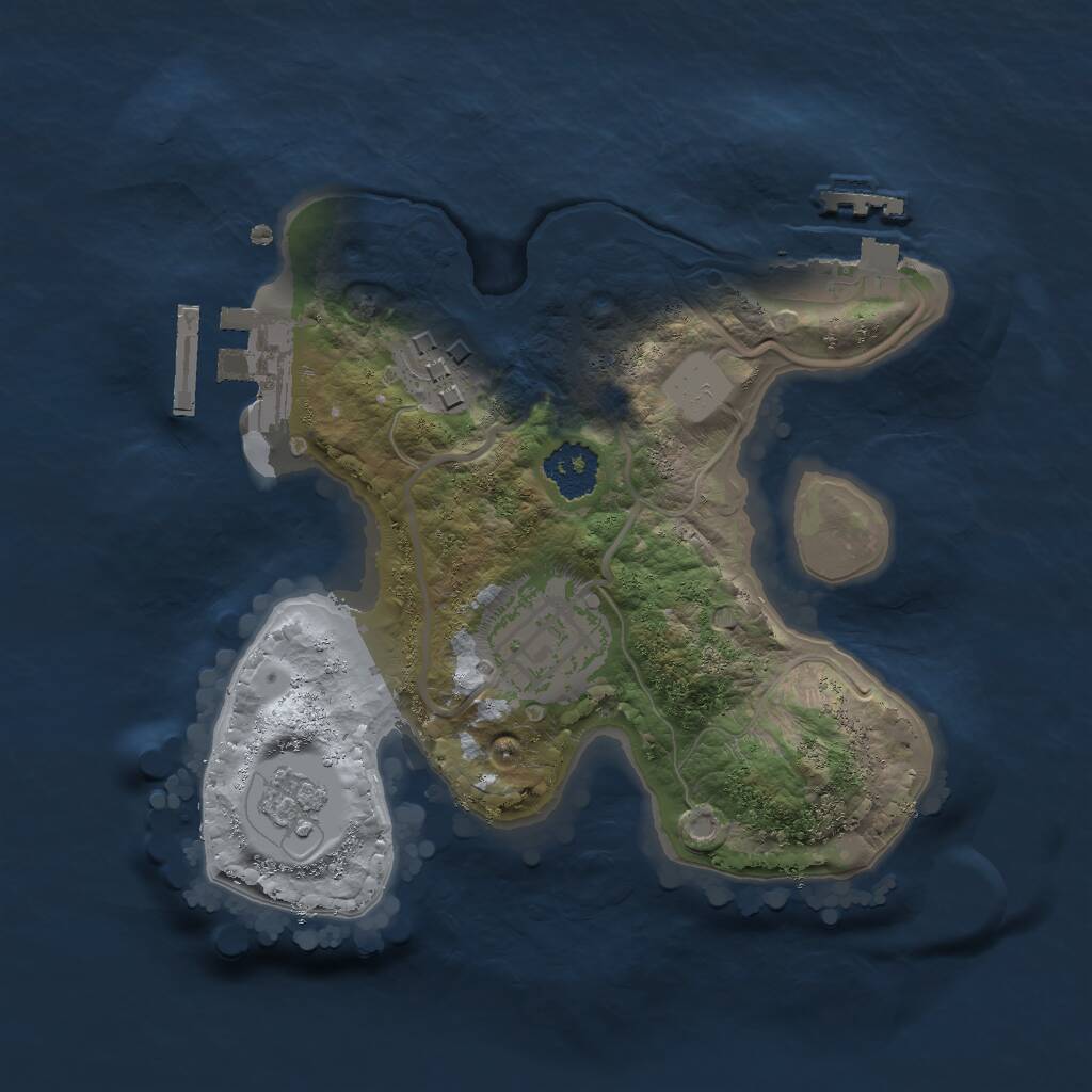 Rust Map: Procedural Map, Size: 2000, Seed: 1970173400, 6 Monuments
