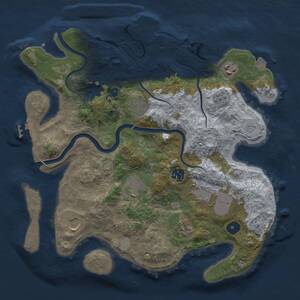 Thumbnail Rust Map: Procedural Map, Size: 3500, Seed: 825994055, 14 Monuments