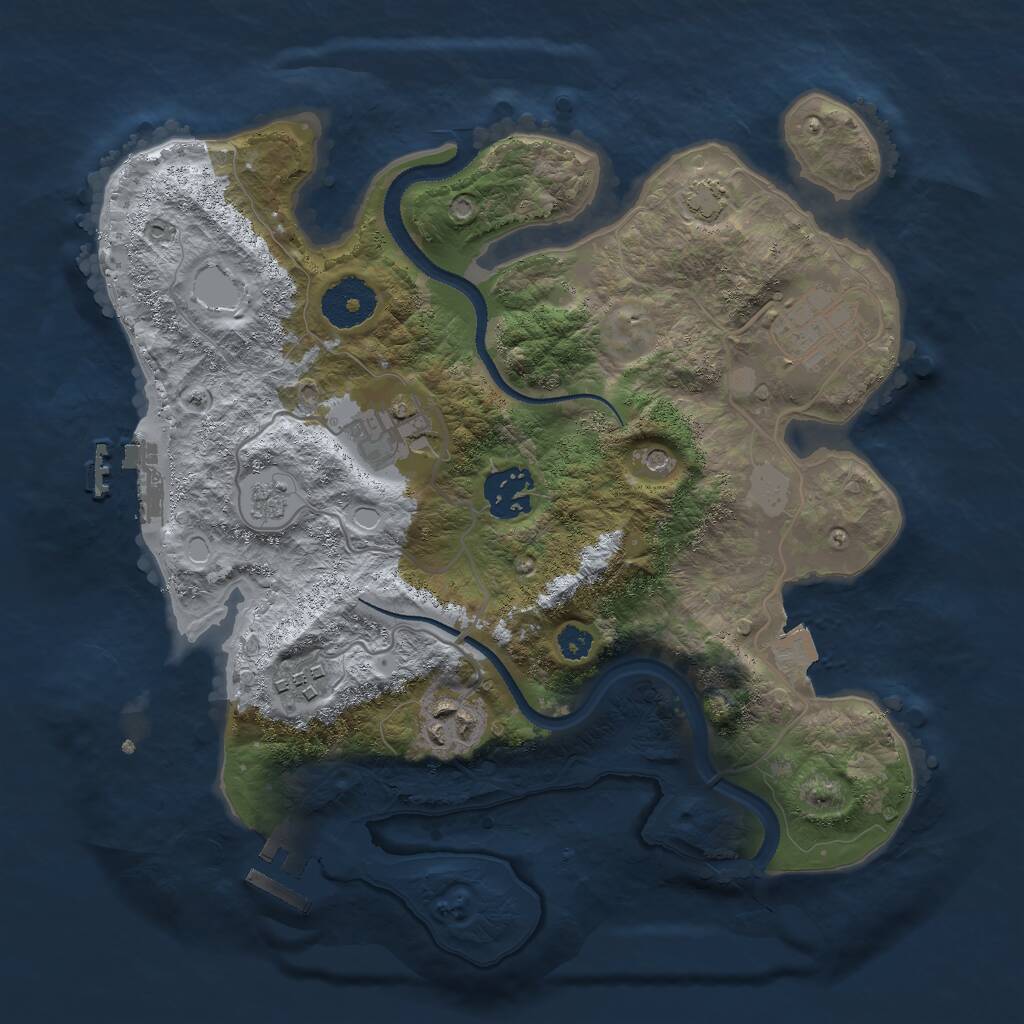 Rust Map: Procedural Map, Size: 3000, Seed: 536753825, 11 Monuments