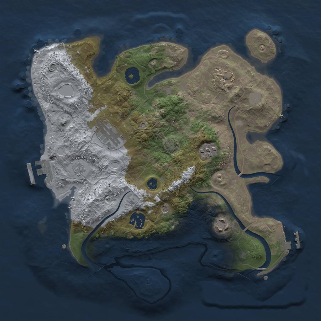 Rust Map: Procedural Map, Size: 3000, Seed: 536753825, 11 Monuments
