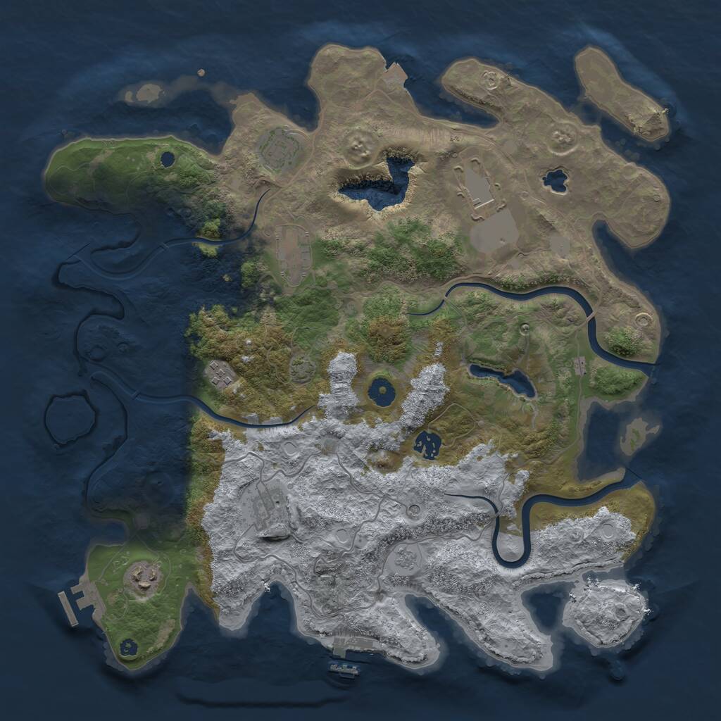 Rust Map: Procedural Map, Size: 4000, Seed: 8208, 13 Monuments