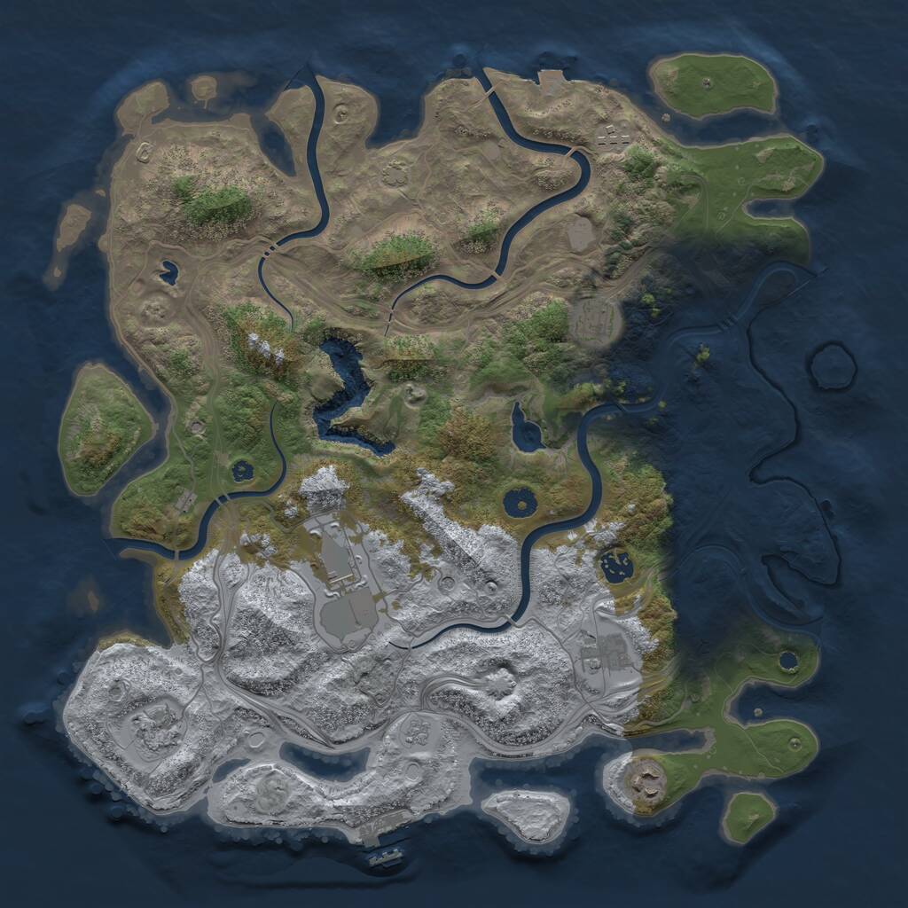 Rust Map: Procedural Map, Size: 4250, Seed: 1863999584, 12 Monuments