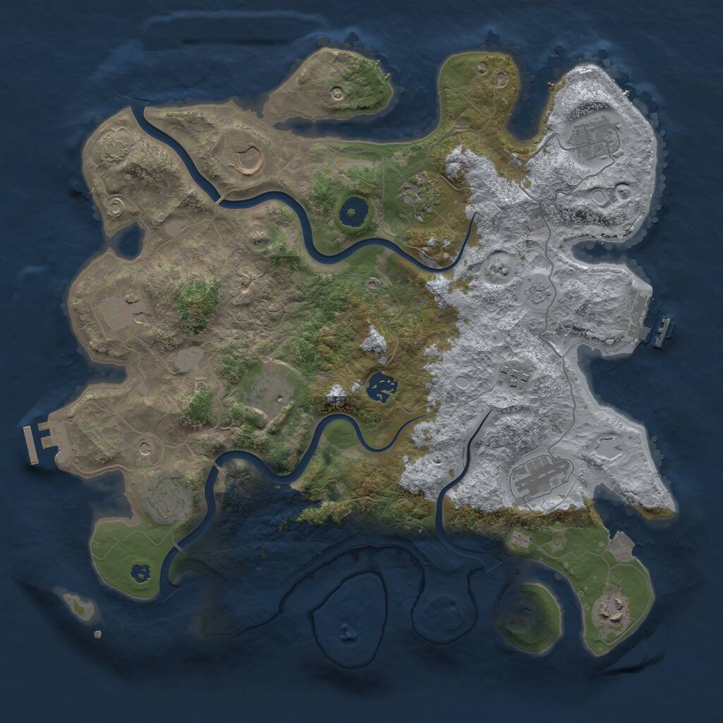 Rust Map: Procedural Map, Size: 3750, Seed: 963811363, 16 Monuments