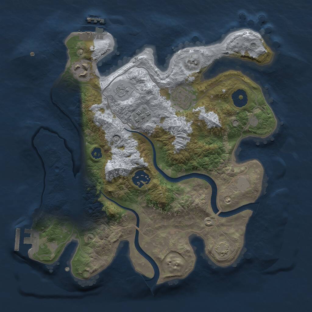 Rust Map: Procedural Map, Size: 2800, Seed: 815292, 9 Monuments