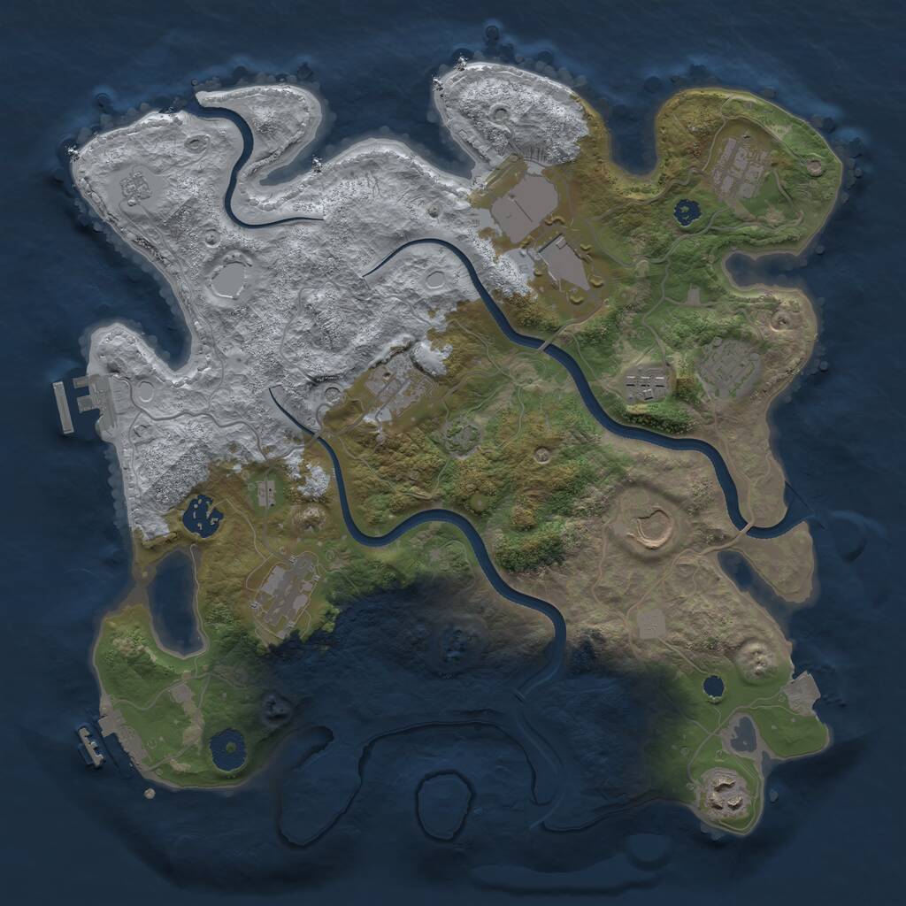 Rust Map: Procedural Map, Size: 3500, Seed: 14762, 15 Monuments