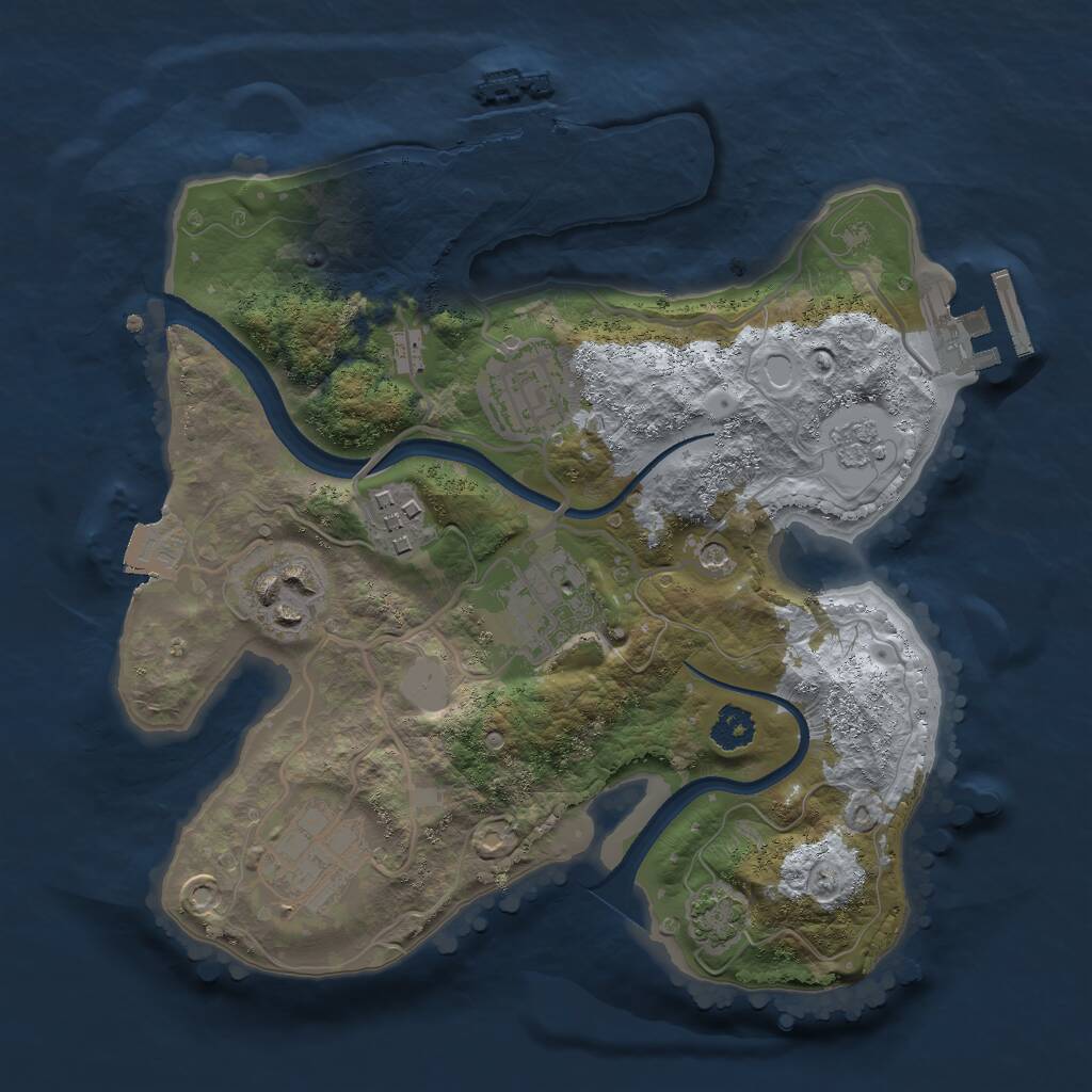 Rust Map: Procedural Map, Size: 2500, Seed: 27698426, 11 Monuments