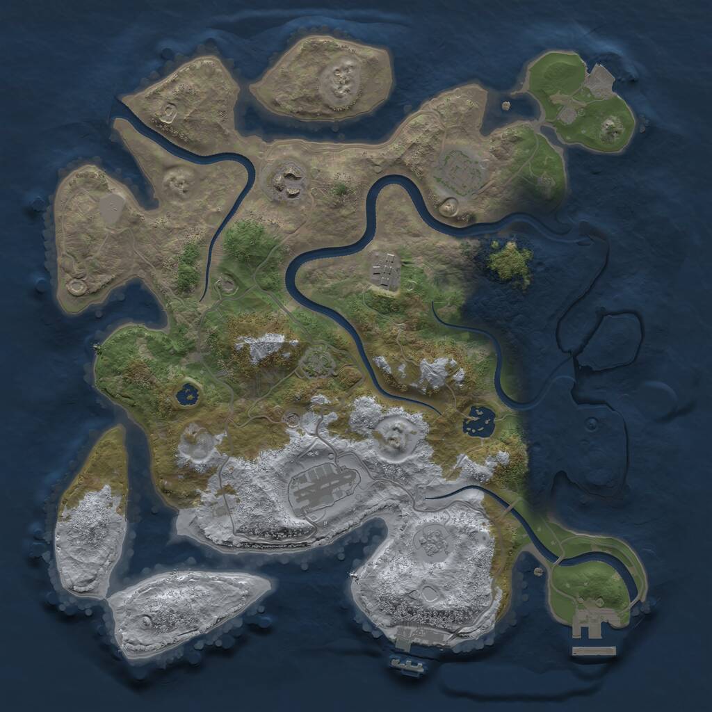 Rust Map: Procedural Map, Size: 3300, Seed: 815961064, 11 Monuments