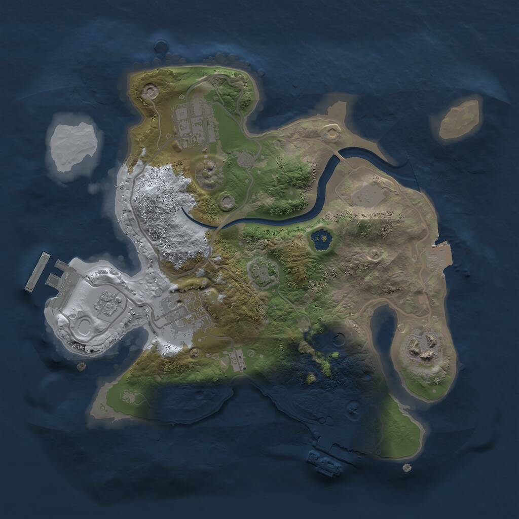 Rust Map: Procedural Map, Size: 2500, Seed: 19871555, 9 Monuments