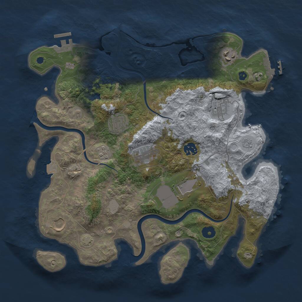 Rust Map: Procedural Map, Size: 3500, Seed: 766486202, 14 Monuments
