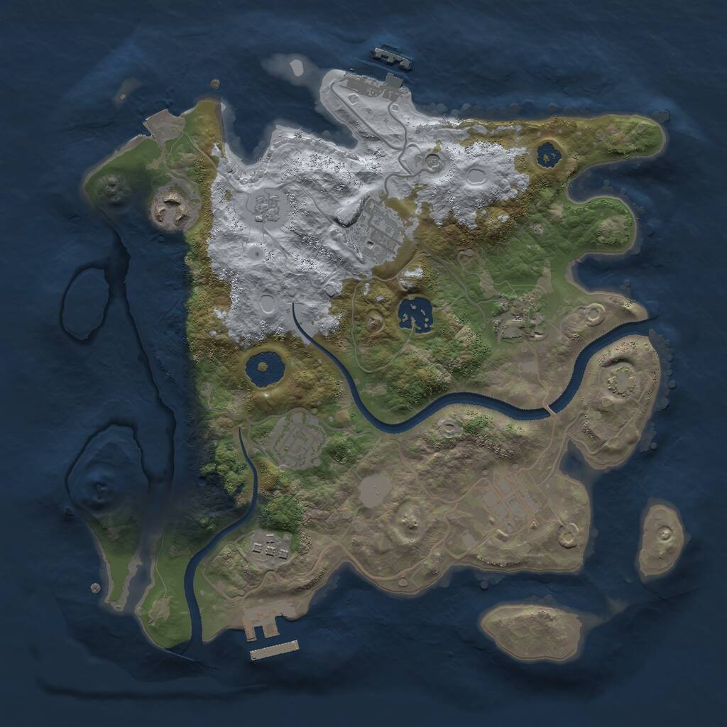 Rust Map: Procedural Map, Size: 3000, Seed: 981483356, 13 Monuments