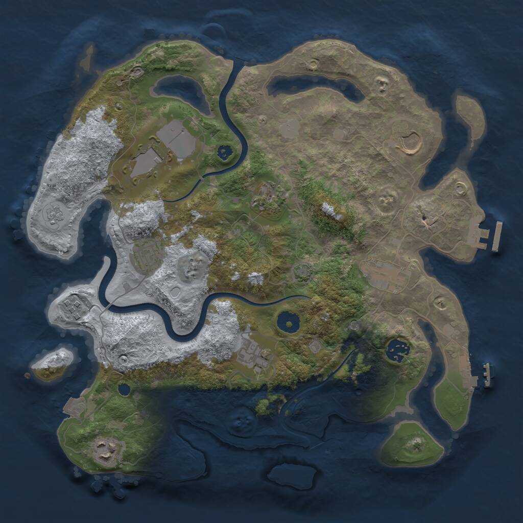Rust Map: Procedural Map, Size: 3500, Seed: 1137788253, 15 Monuments