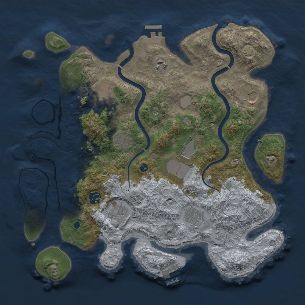 Rust Map: Procedural Map, Size: 3700, Seed: 753991832, 15 Monuments