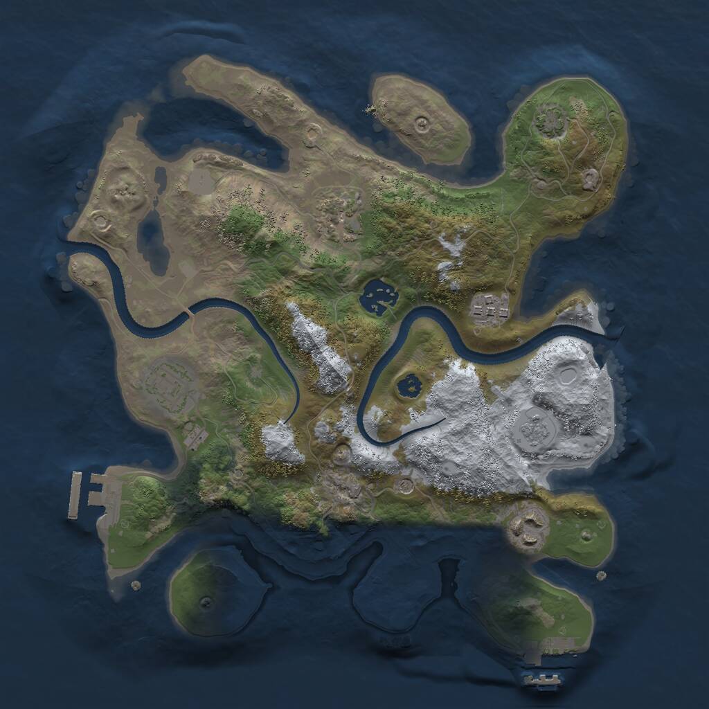 Rust Map: Procedural Map, Size: 3000, Seed: 3046, 11 Monuments