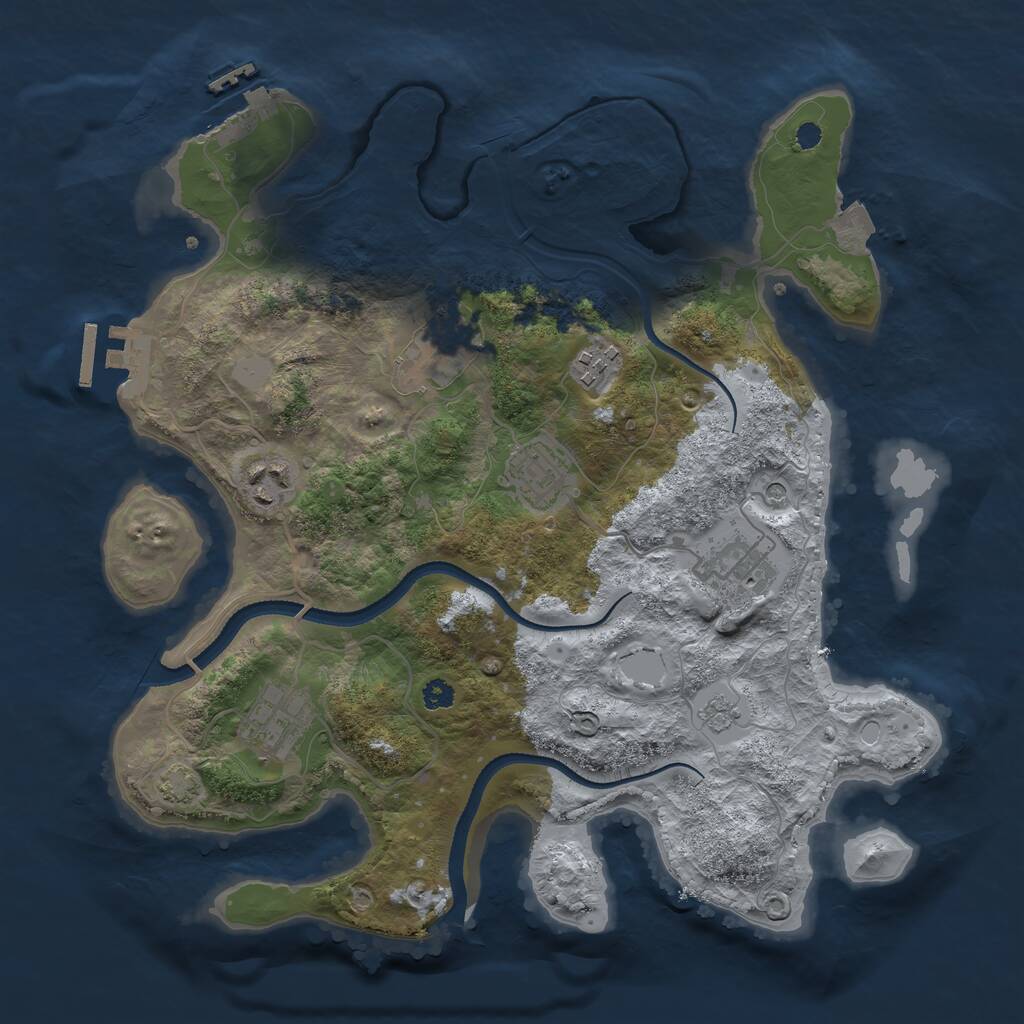 Rust Map: Procedural Map, Size: 3250, Seed: 390394905, 12 Monuments