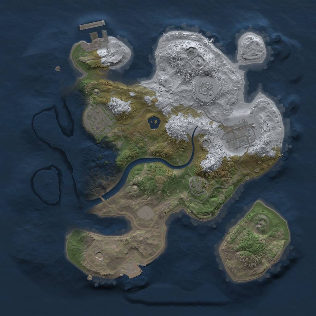 Rust Map: Procedural Map, Size: 2500, Seed: 19871566, 7 Monuments