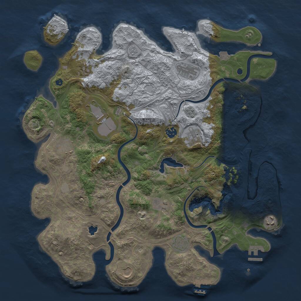 Rust Map: Procedural Map, Size: 4250, Seed: 2039671707, 17 Monuments