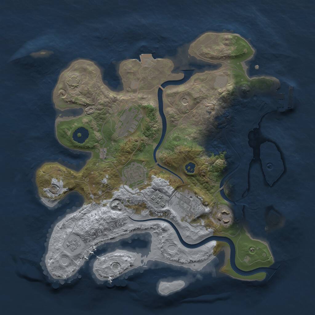 Rust Map: Procedural Map, Size: 3000, Seed: 976637431, 10 Monuments