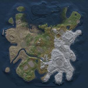Thumbnail Rust Map: Procedural Map, Size: 3500, Seed: 584904486, 14 Monuments
