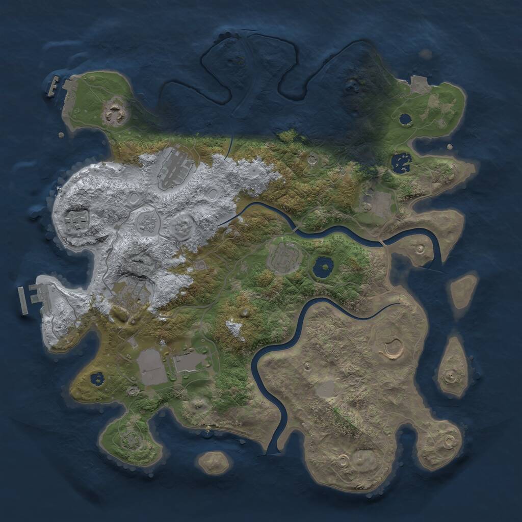Rust Map: Procedural Map, Size: 3750, Seed: 2009009797, 15 Monuments