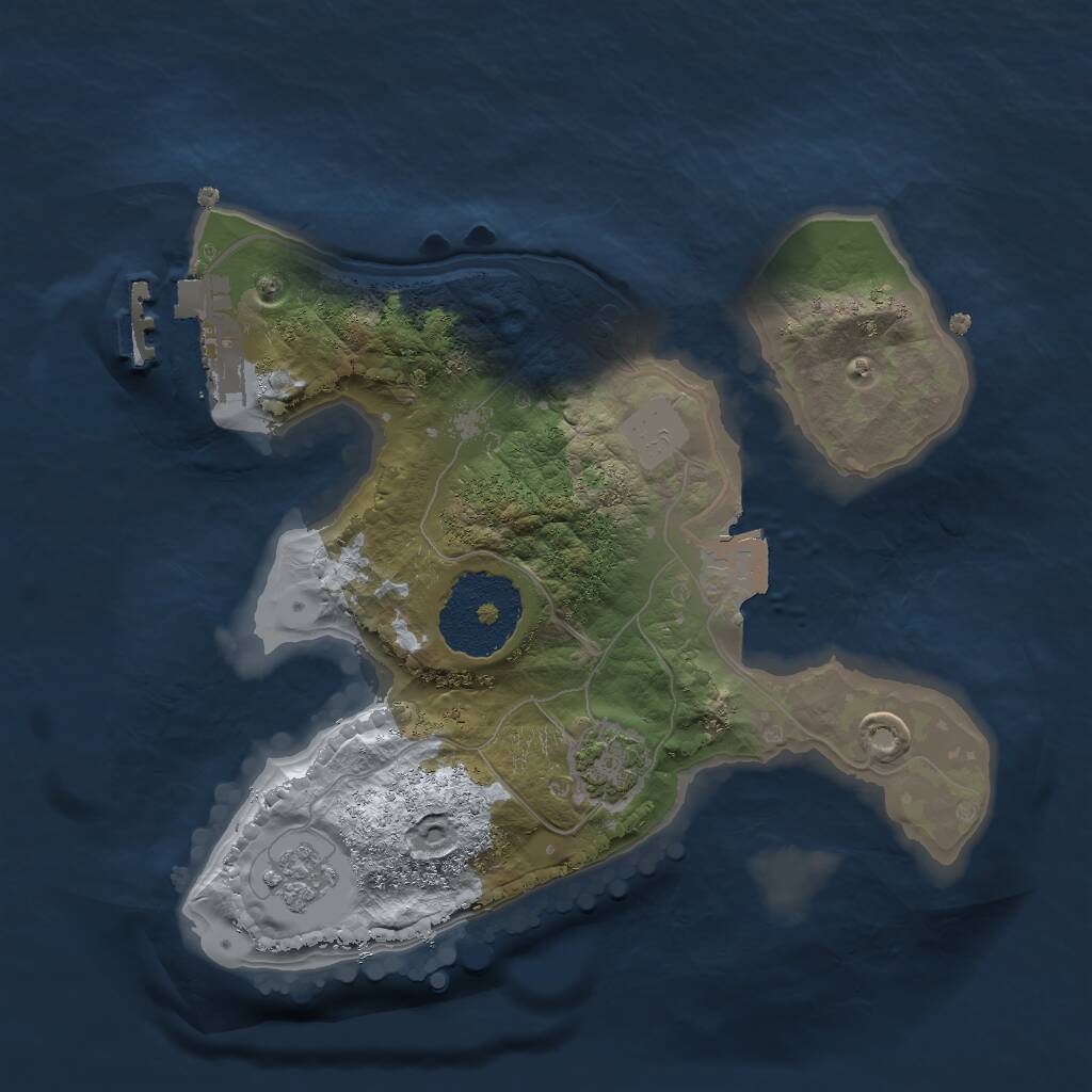 Rust Map: Procedural Map, Size: 2000, Seed: 82980, 4 Monuments