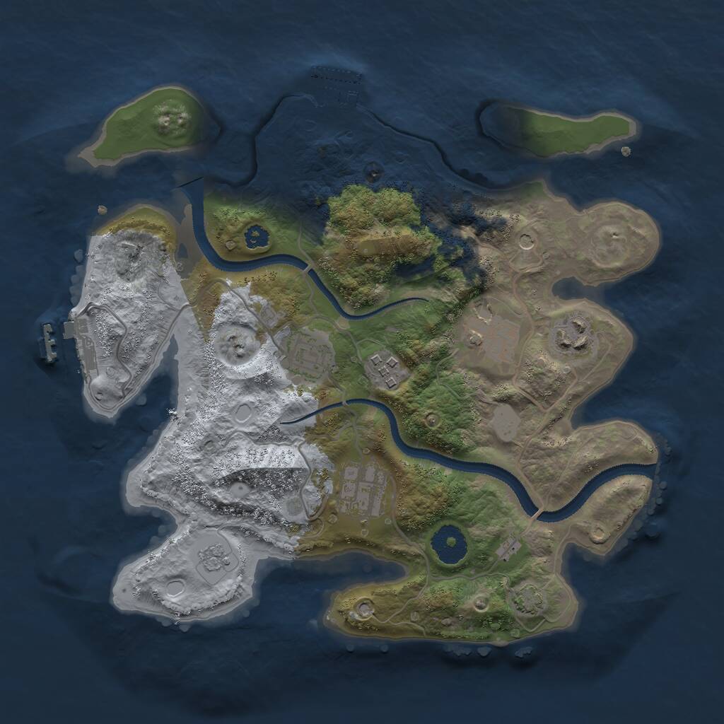 Rust Map: Procedural Map, Size: 3000, Seed: 296815456, 11 Monuments