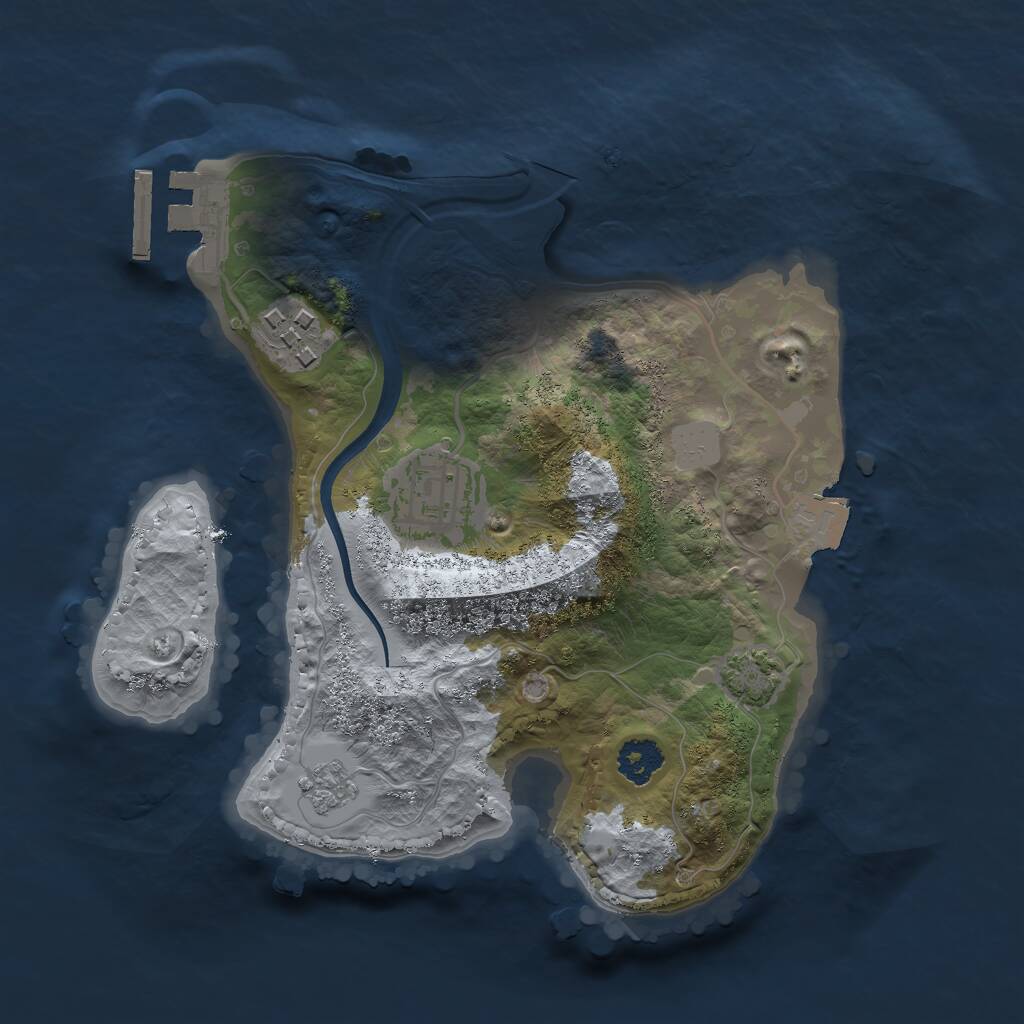 Rust Map: Procedural Map, Size: 2300, Seed: 35825, 6 Monuments