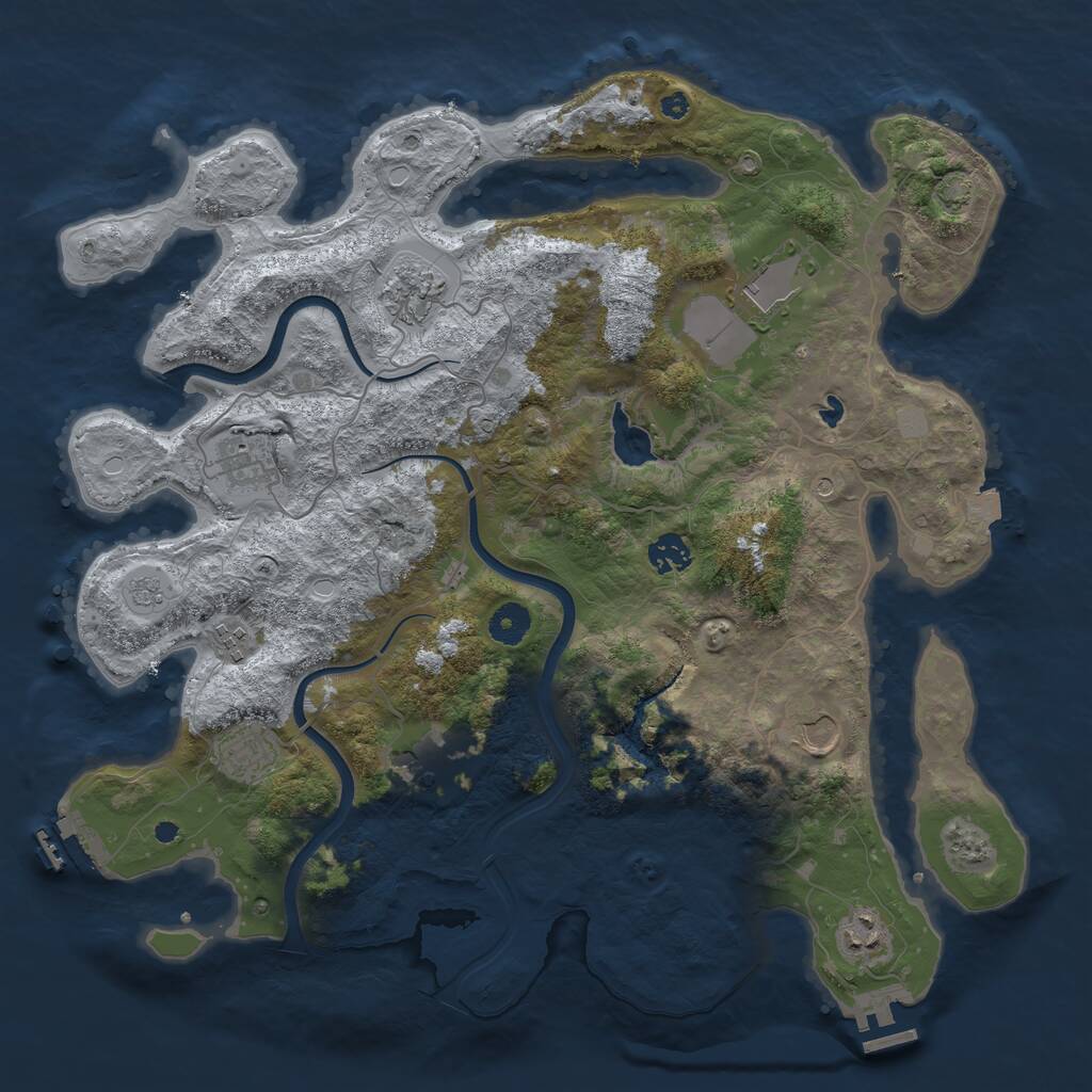Rust Map: Procedural Map, Size: 4000, Seed: 1016846221, 15 Monuments