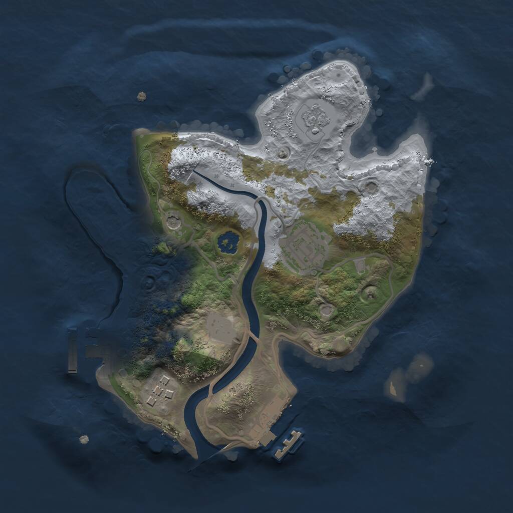 Rust Map: Procedural Map, Size: 2300, Seed: 43785, 7 Monuments