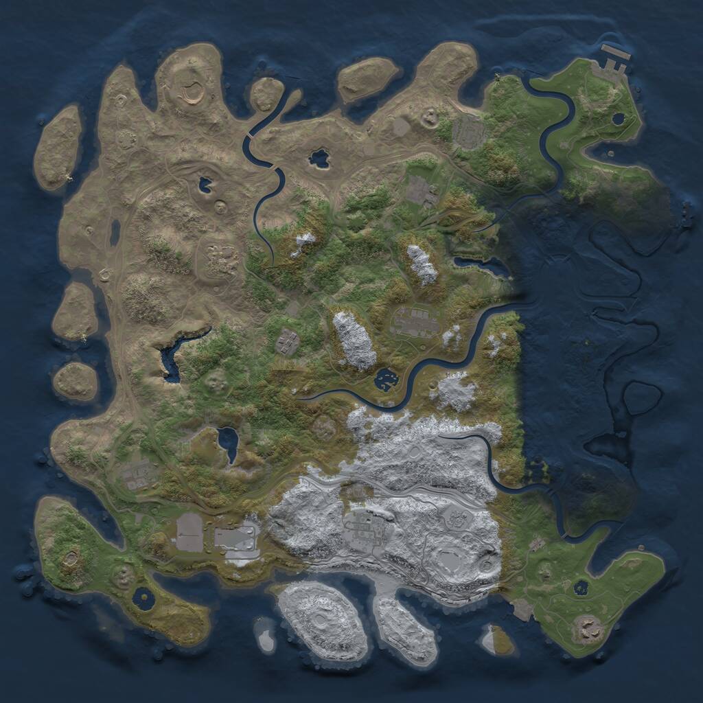 Rust Map: Procedural Map, Size: 4700, Seed: 1287123319, 17 Monuments