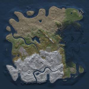 Thumbnail Rust Map: Procedural Map, Size: 4000, Seed: 1054302830, 14 Monuments