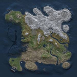 Thumbnail Rust Map: Procedural Map, Size: 3500, Seed: 1494143613, 13 Monuments