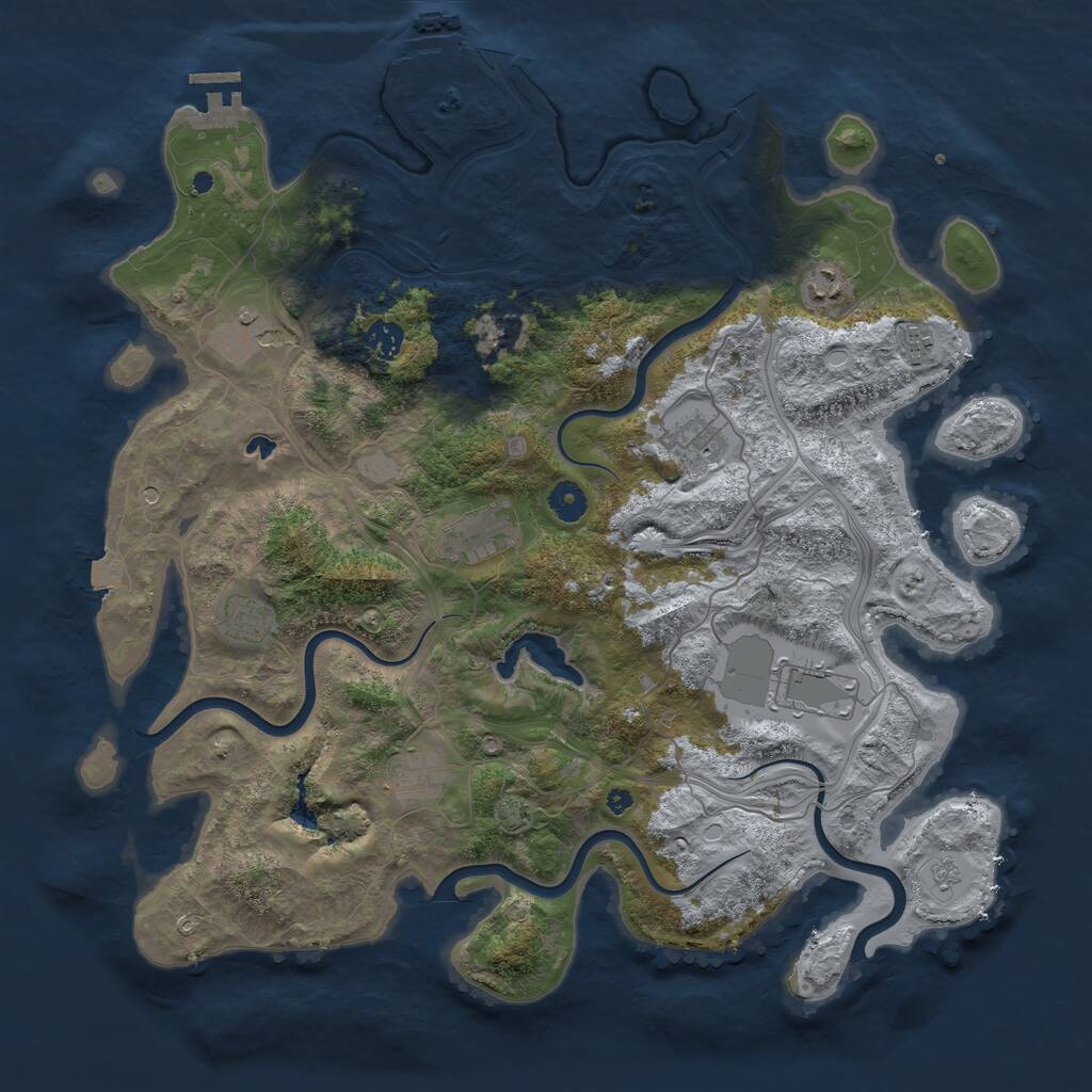 Rust Map: Procedural Map, Size: 4250, Seed: 441539633, 15 Monuments