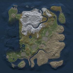Thumbnail Rust Map: Procedural Map, Size: 3500, Seed: 639506506, 15 Monuments
