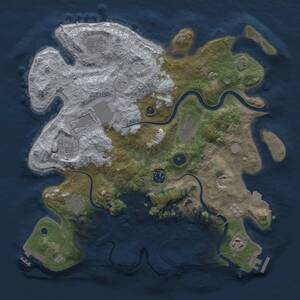 Thumbnail Rust Map: Procedural Map, Size: 3700, Seed: 866999242, 15 Monuments