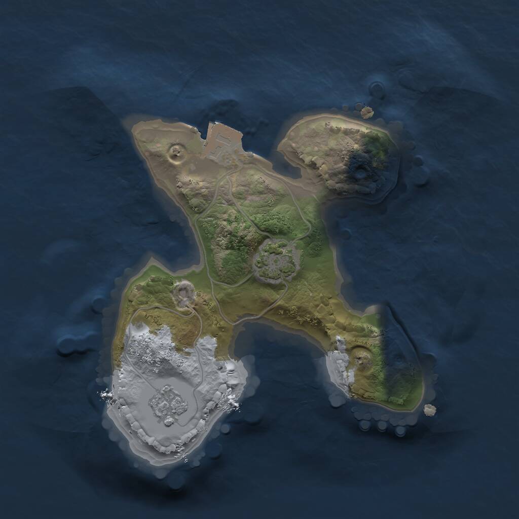 Rust Map: Procedural Map, Size: 1700, Seed: 1041939807, 3 Monuments