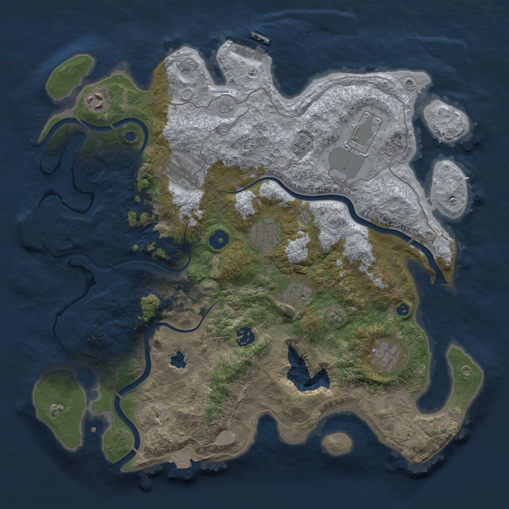 Rust Map: Procedural Map, Size: 4000, Seed: 149923935, 14 Monuments