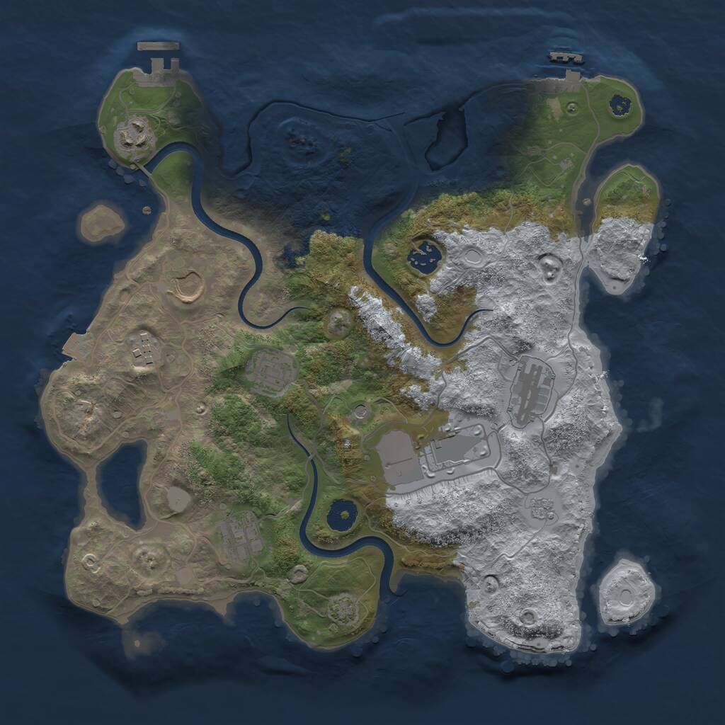 Rust Map: Procedural Map, Size: 3500, Seed: 3026140, 14 Monuments