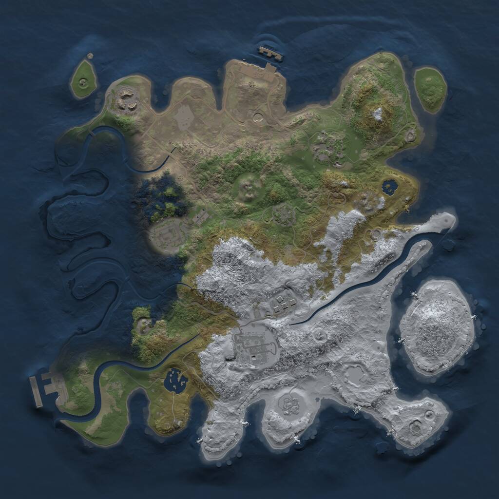 Rust Map: Procedural Map, Size: 3200, Seed: 305005745, 12 Monuments
