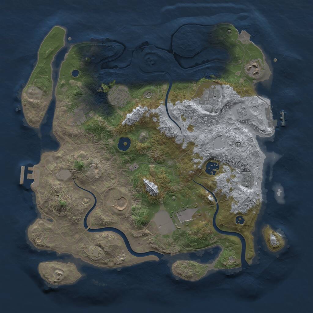 Rust Map: Procedural Map, Size: 3500, Seed: 426354, 14 Monuments