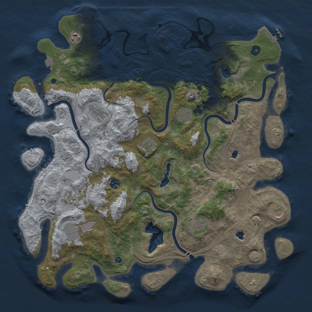 Rust Map: Procedural Map, Size: 4700, Seed: 530480193, 16 Monuments